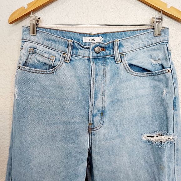 Cello Light Wash Distressed Wide Leg High Rise Jeans Size 7/28 - Picture 3 of 12